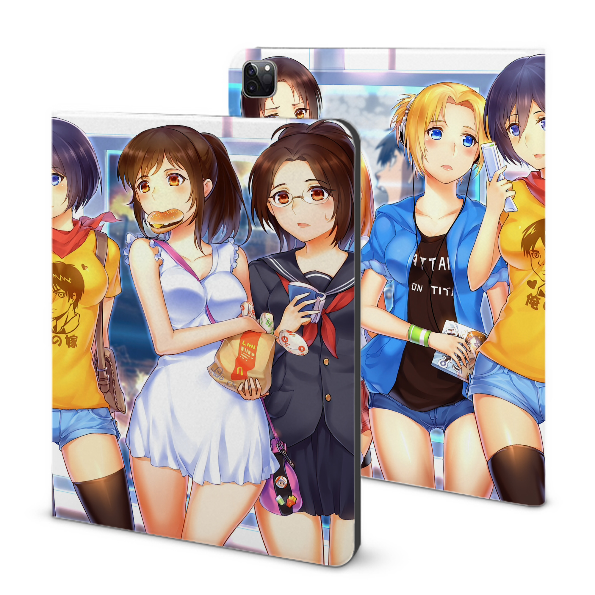 （画像用） 進撃の巨人 Attack on Titan IPad ケース ブック型 PUレザー TPU 耐衝撃 軽量 薄型 ペン収納なし 全面保護 IPad 各モデル対応